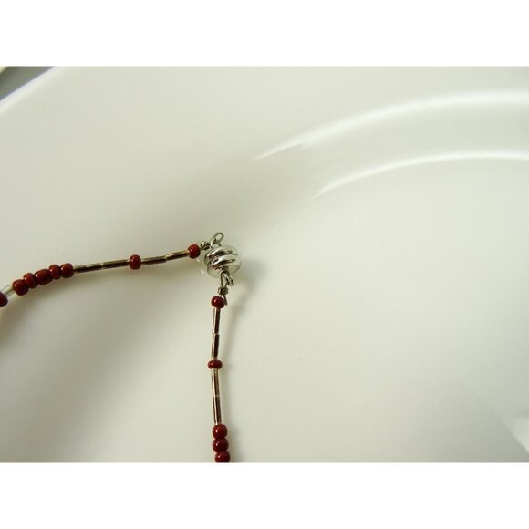 Tibetan Cross Stone Necklace Statement Choker Magnetic Clasp 16in - Picture 8 of 10